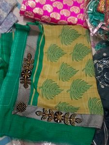 Beautiful Saree with Leaf Print