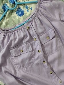 Women's Lavender Off-shoulder Top