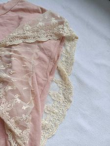 Chic Pink Peplum Top with Lace Sleeves