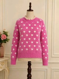 Pink heart Fluffy Sweater