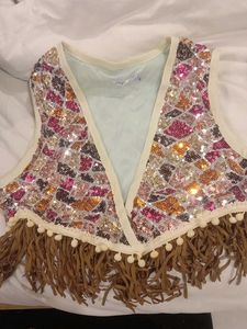Sequin Fringe Vest