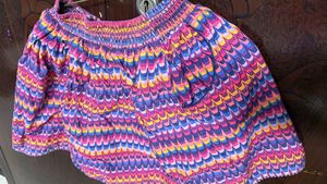 Colorful Smocked Waist Mini Skirt