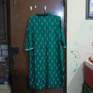Green Printed Kurta with pant