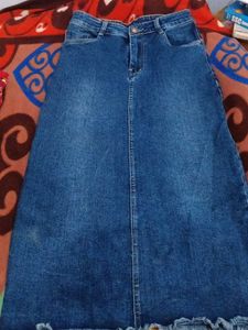 Classic Blue Denim Maxi Skirt
