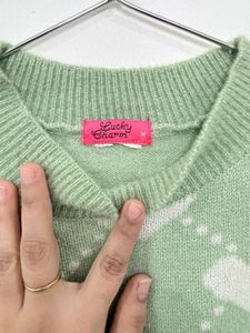Heart Pattern Knit Sweater