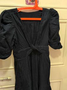 Chic Black Twist Front Dress