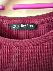 Ribbed Burgundy Cropped Top