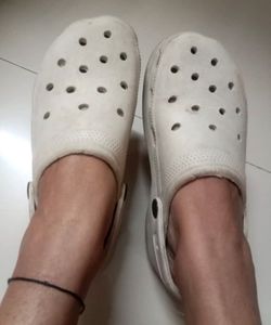 Cream Crocs Clogs