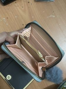 Chic Grey Wallet with Pom  Ch
