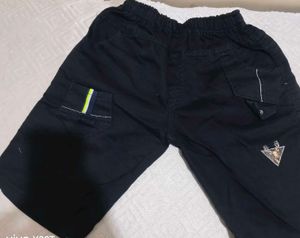 kid's Black Cargo Shorts