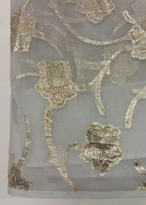 Grey Saree With Golden Zari Work