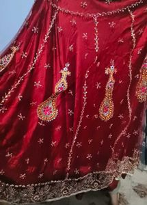 beautiful bridal red lehenga choli with dupatta
