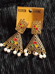 Vintage Style Triangle Drop Earrings