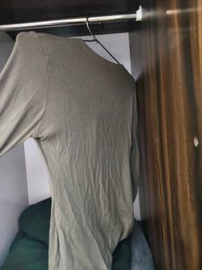 Olive Green Long Sleeve Zip bodysuit top