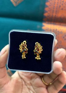 Peacock Design Gold Earrings