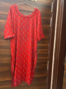 Chic Red Printed Kurta