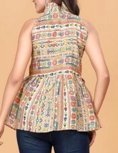 Stylish Printed Peplum Top