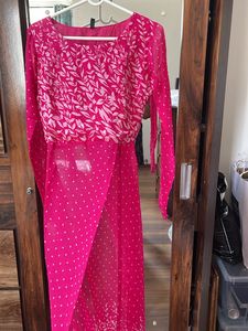 Cation Pink Front Slit Kurta