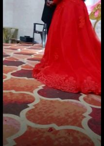 Bright Red ♥️ Wedding Reception Gown Long Tail