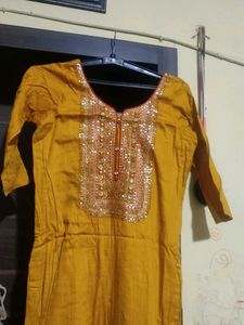 Yellow Kurta Set with Red Palazzo