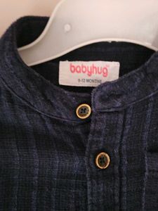 Baby Boys Blue Striped Shirt muslin cotton
