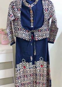 Brand New Navy Blue Long Kurta with Jacket