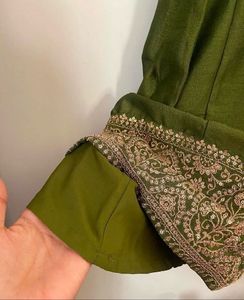 Regal Olive Green Anarkali