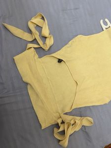ZARA Yellow Ribbed Sleeveless Top