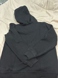 Black Embroidered Floral Hoodie