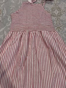 Striped Summer Midi Pink Dress🎀🫶🏻