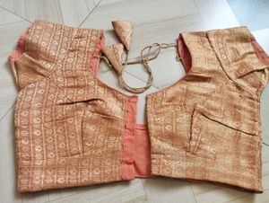 Elegant Rust Pink🌸 Georgette Embroidered Saree