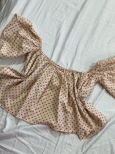 Cute Polka Dot Off-Shoulder Top