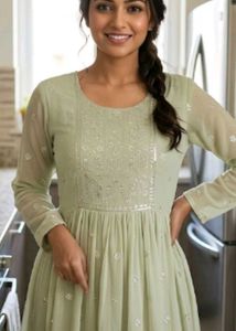 Elegant Pastel Gown with Sequins