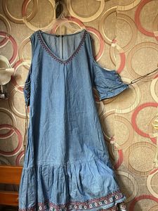 Denim Cold Shoulder Dress