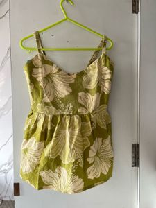 Floral Green short kurti