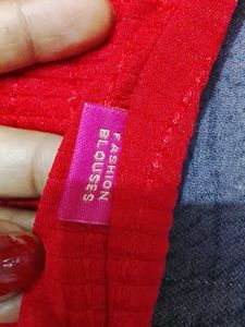 Red Embellished Blouse