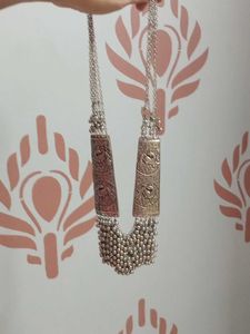 Silver Tribal Style Necklace &amp; Earring Set