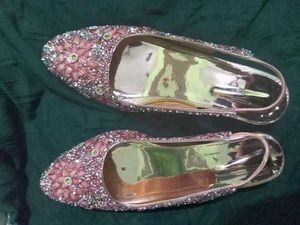 Pink Belly Sandal with multi stone work