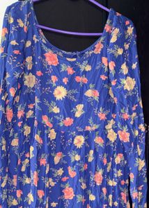 Blue Floral Print Kurta