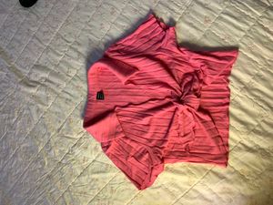 Ribbed Pink Tie-Front Cardigan