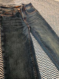 Women's Wide Leg Blue Denim Jeans