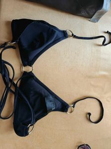 H&amp;M Black Bikini Top with Gold Accents