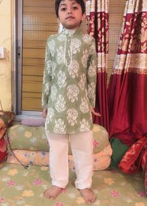 boys green ethnic set