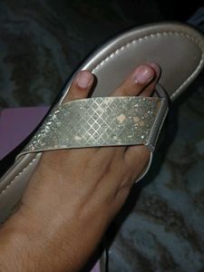 2 pairs Rose  and light gold Flat Sandal