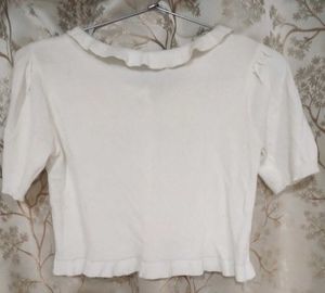 Cute White Puff Sleeve Top