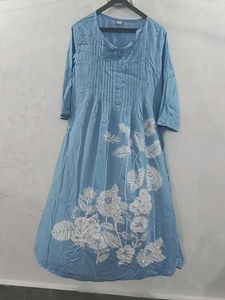 Light Blue Embroidered Kurta