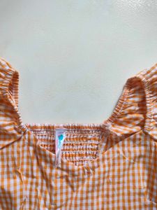 Cute Gingham Peplum Top