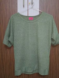 Sparkly Green Short Sleeve Top