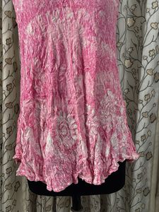 Pink Embroidered Sleeveless Tunic