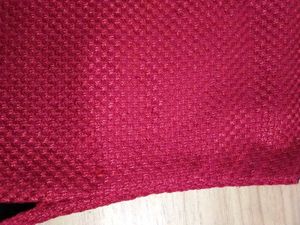 Red Ethnic Sleeveless Jacket